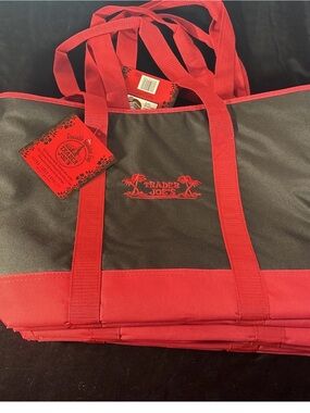 Trader Joe's Red & Black Reusable Grocery Tote Bag